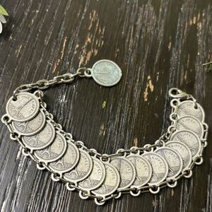Vintage Paris Coin Charm Bracelet